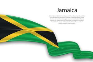 abstract golvend vlag van Jamaica Aan wit achtergrond vector