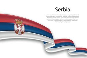 abstract golvend vlag van Servië Aan wit achtergrond vector