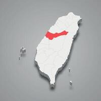 taichung stad divisie plaats binnen Taiwan 3d kaart vector