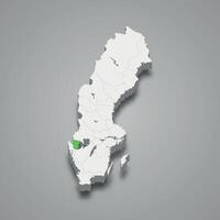 dalsland historisch provincie plaats binnen Zweden 3d kaart vector