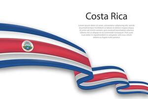 abstract golvend vlag van costa rica Aan wit achtergrond vector