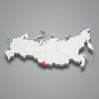 altai republiek regio plaats binnen Rusland 3d kaart vector