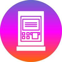 Geldautomaat glyph helling cirkel icoon ontwerp vector