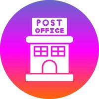 post kantoor glyph helling cirkel icoon ontwerp vector