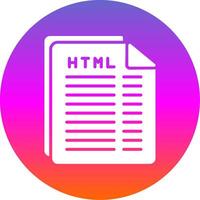 html het dossier glyph helling cirkel icoon ontwerp vector