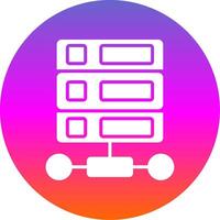 databank glyph helling cirkel icoon ontwerp vector