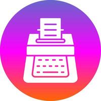 schrijfmachine glyph helling cirkel icoon ontwerp vector