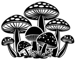 champignons lijn kunst ontwerp vector