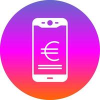 euro mobiel betalen glyph helling cirkel icoon ontwerp vector