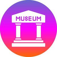museum glyph helling cirkel icoon ontwerp vector