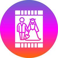 bruiloft uitnodiging glyph helling cirkel icoon ontwerp vector