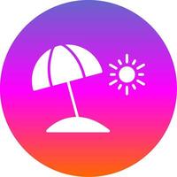 strand paraplu glyph helling cirkel icoon ontwerp vector