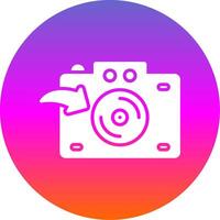 camera glyph helling cirkel icoon ontwerp vector