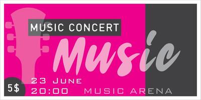 muziek- concert ticket icoon illustratie symbool vector