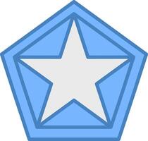 ster Pentagon lijn gevulde blauw icoon vector