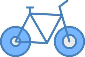 fiets lijn gevulde blauw icoon vector