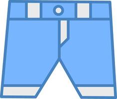 bokser lijn gevulde blauw icoon vector