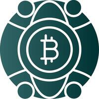 globaal bitcoin glyph helling icoon vector