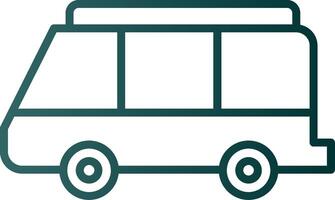 minibus lijn helling icoon vector
