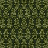 een groen achtergrond met een patroon van bloemen en bladeren. vector