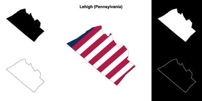 Lehoog district, Pennsylvania schets kaart reeks vector