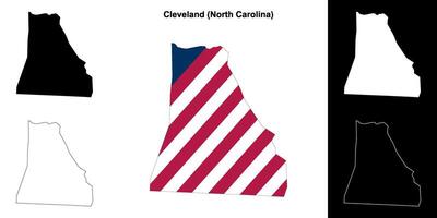 Cleveland district, noorden carolina schets kaart reeks vector