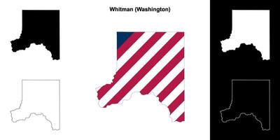 Whitman district, Washington schets kaart reeks vector