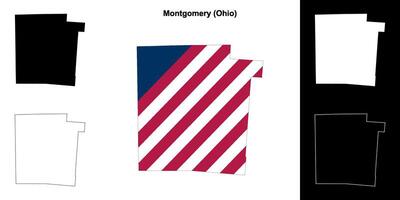 montgomery district, Ohio schets kaart reeks vector