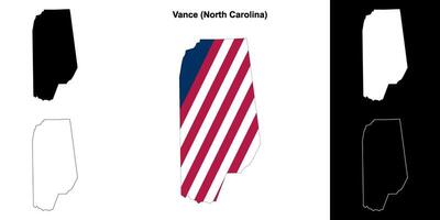 vance district, noorden carolina schets kaart reeks vector