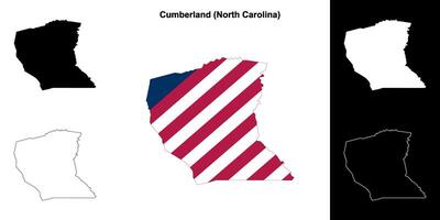 cumberland district, noorden carolina schets kaart reeks vector