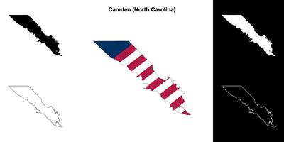 camden district, noorden carolina schets kaart reeks vector