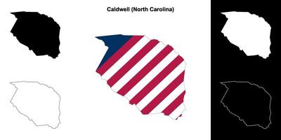 caldwell district, noorden carolina schets kaart reeks vector