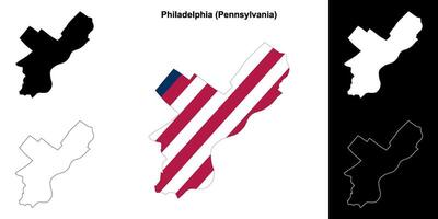 Philadelphia district, Pennsylvania schets kaart reeks vector