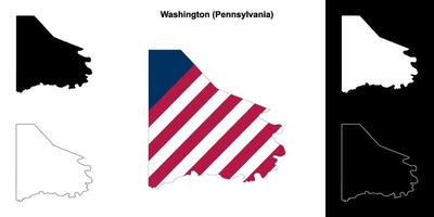 Washington district, Pennsylvania schets kaart reeks vector