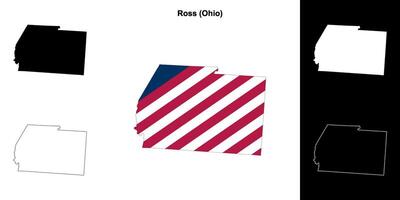 Ross district, Ohio schets kaart reeks vector