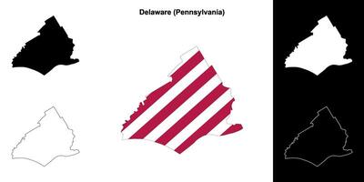 Delaware district, Pennsylvania schets kaart reeks vector