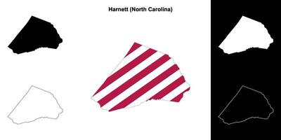 Harnet district, noorden carolina schets kaart reeks vector
