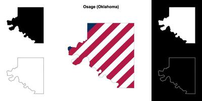 osage district, Oklahoma schets kaart reeks vector