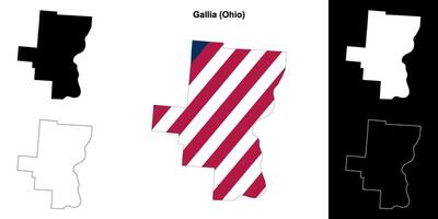 gallia district, Ohio schets kaart reeks vector