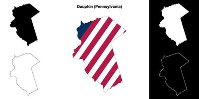 dauphin district, Pennsylvania schets kaart reeks vector