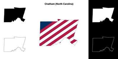 chatham district, noorden carolina schets kaart reeks vector