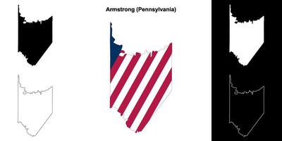 Armstrong district, Pennsylvania schets kaart reeks vector