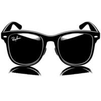zwart en wit illustratie van modern zwart zonnebril vector