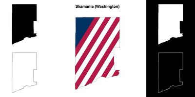 skamanie district, Washington schets kaart reeks vector