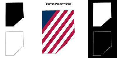 bever district, Pennsylvania schets kaart reeks vector