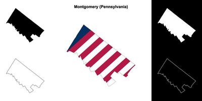 montgomery district, Pennsylvania schets kaart reeks vector