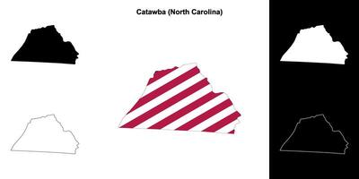 catawba district, noorden carolina schets kaart reeks vector