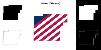 latimer district, Oklahoma schets kaart reeks vector