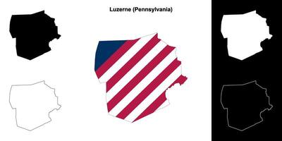 luzern district, Pennsylvania schets kaart reeks vector