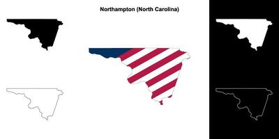 Northampton district, noorden carolina schets kaart reeks vector